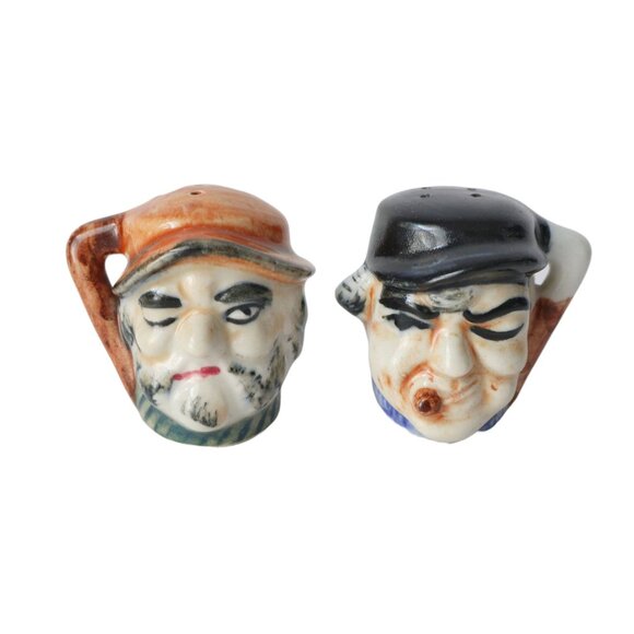 Vintage Salt & Pepper Figural Miniature Toby Shakers - Picture 1 of 4